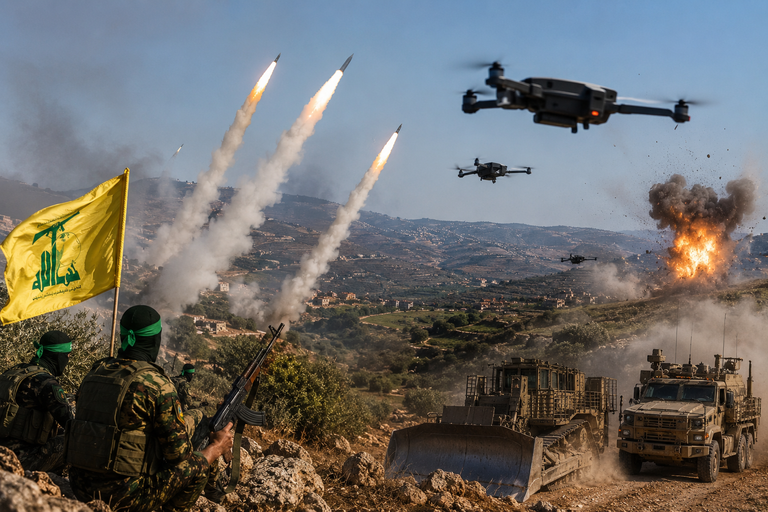 Hezbollah Launches Drone and Rocket Attacks on Israeli Forces