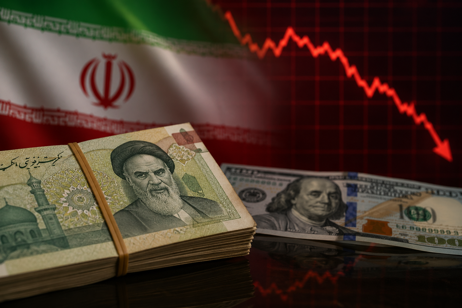 Iran Rial Falls to Record Low