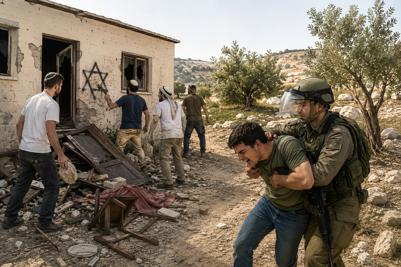 Israeli Settlers Attack Palestinian Home in West Bank