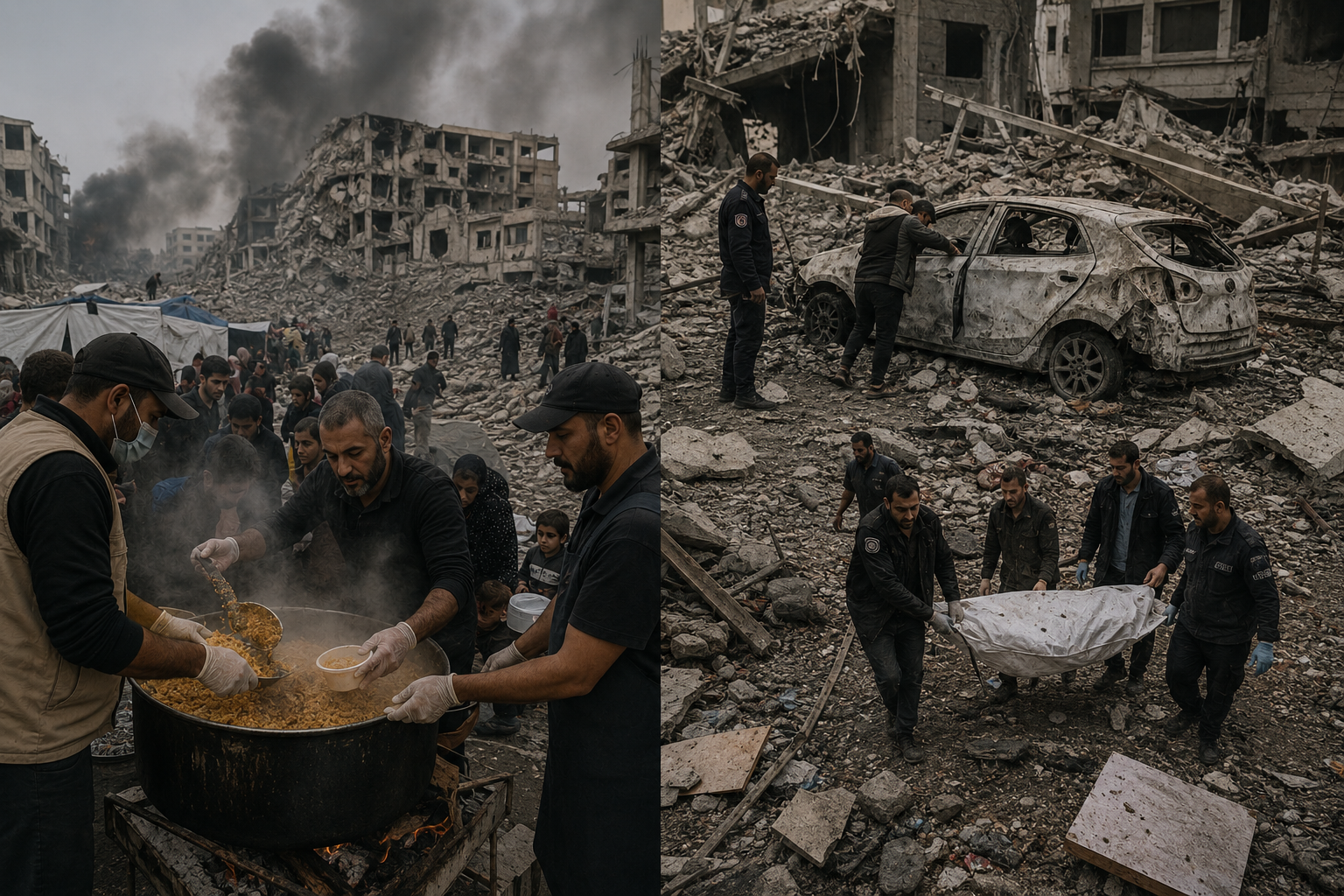 Israeli Strikes Hit Aid Groups in Gaza