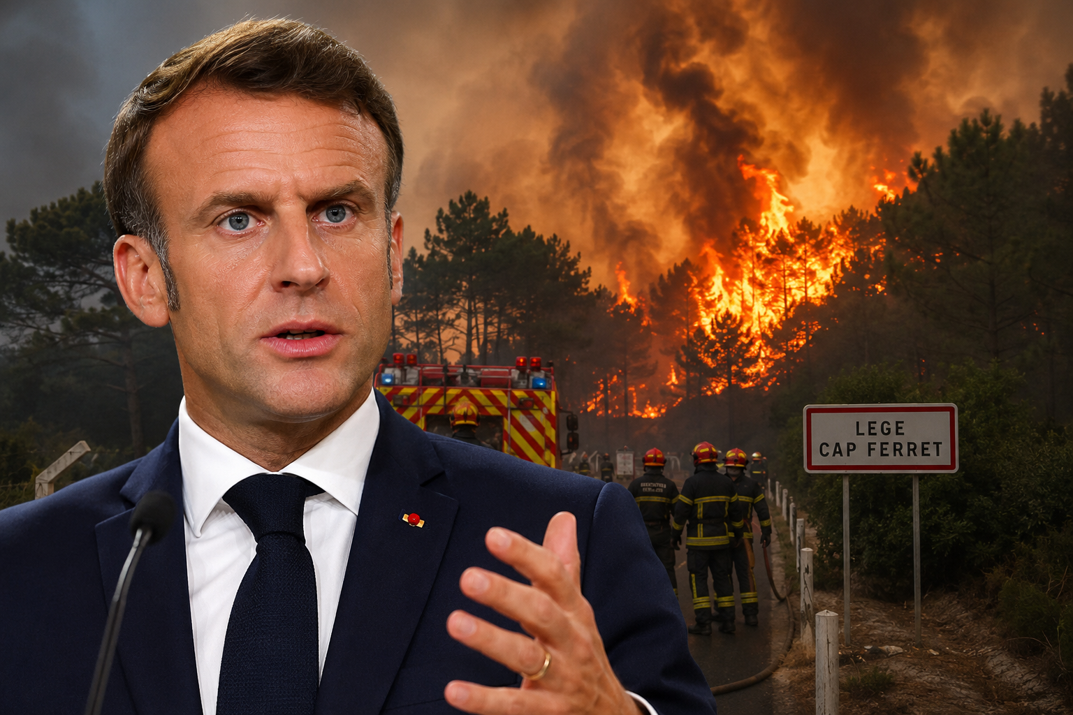 Macron Holds Emergency Meeting as Massive Wildfires Threaten Bordeaux