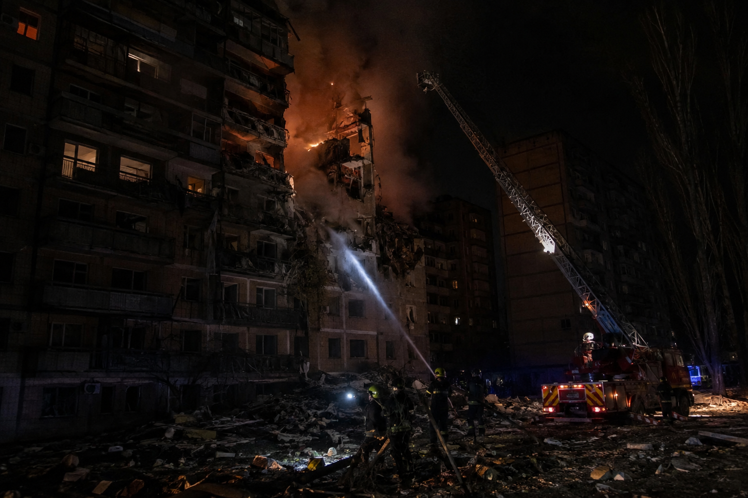 Russian Strikes Kill 12 in Kyiv and Nearby Areas