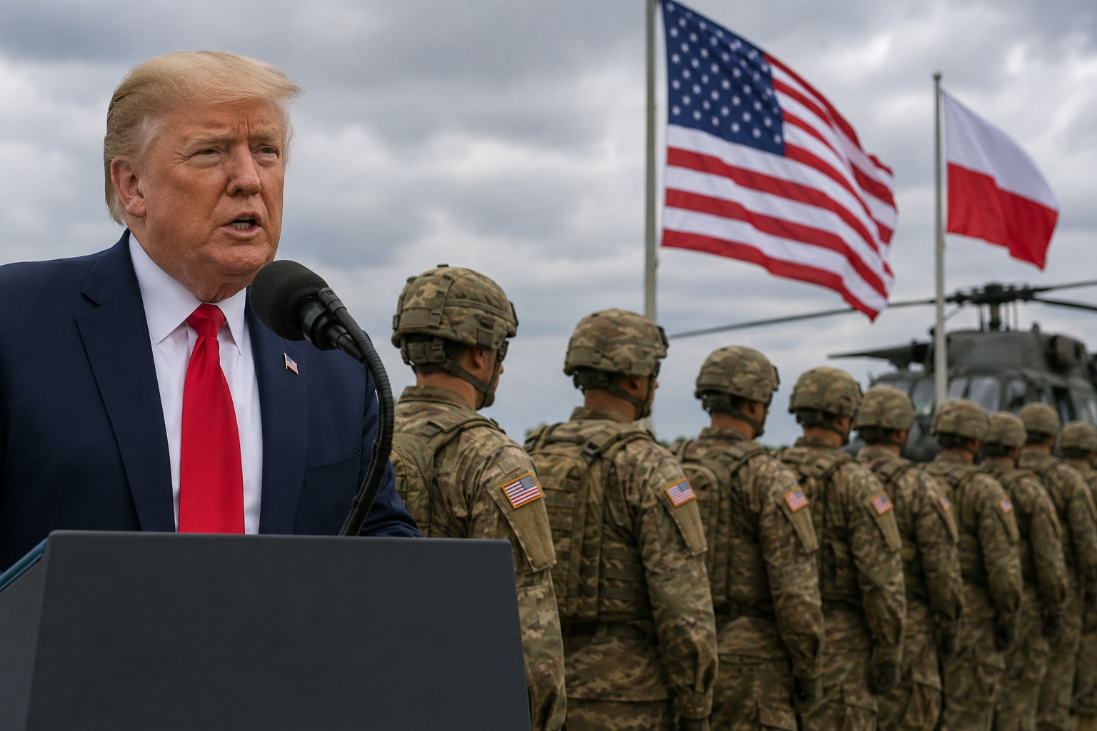 Trump Announces 5,000 More US Troops for Poland