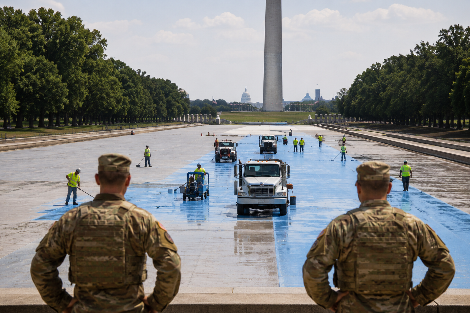 Trump’s Reflecting Pool Renovation Faces Lawsuit as Cost Rises to $13M