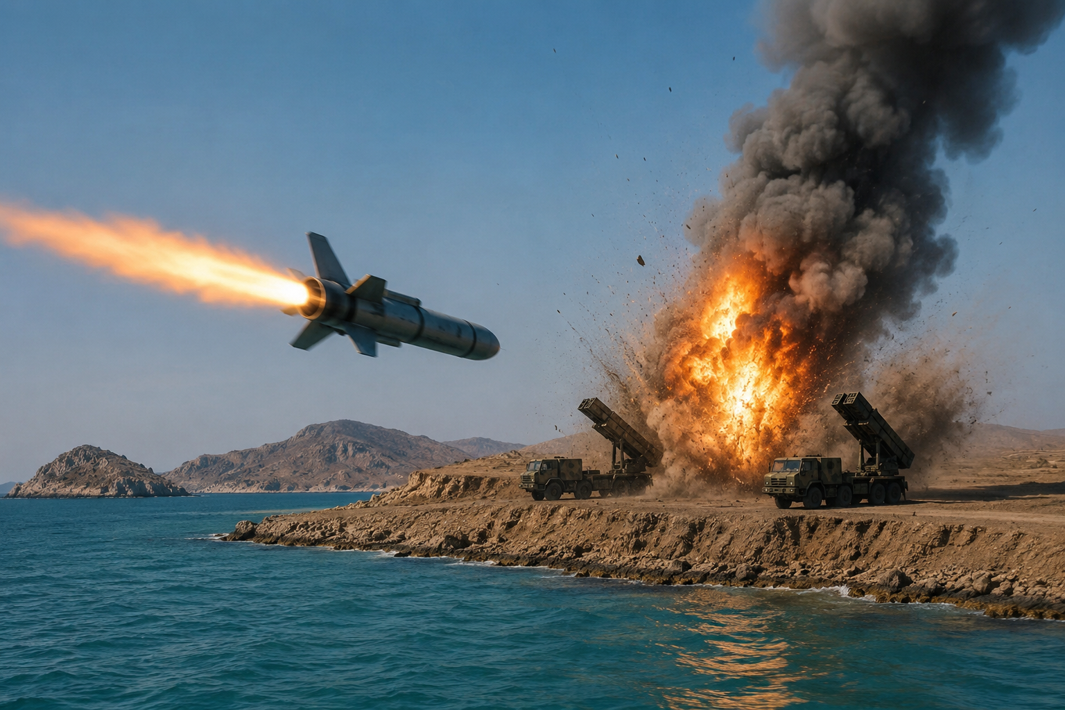 U.S. Strikes Iranian Launchers Near Hormuz