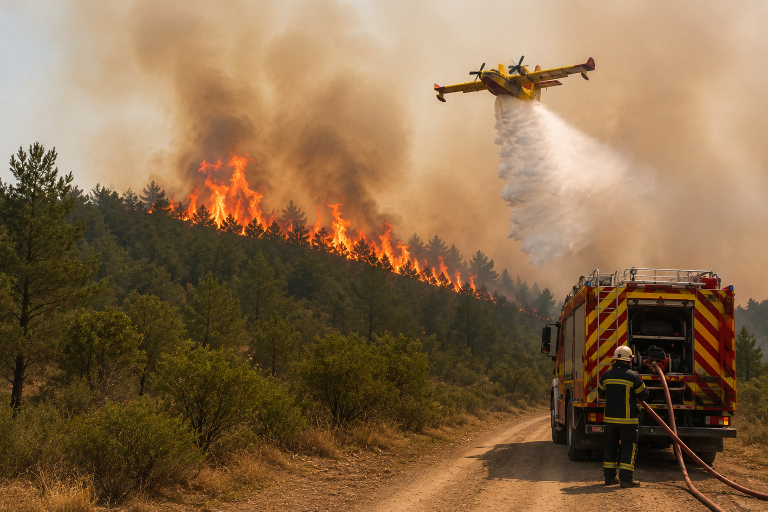 Wildfires Spread Across France and Spain as Heatwave Pushes Temperatures Near 40°C